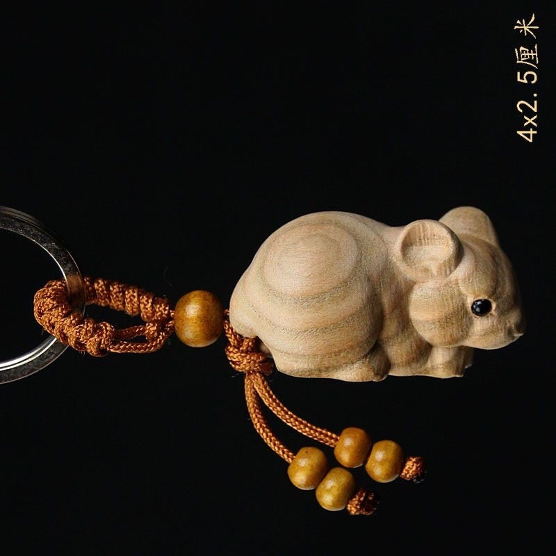 Милий дерев'яний брелок у формі знаків зодіаку за китайським календарем КРИСИ (МИШІ)