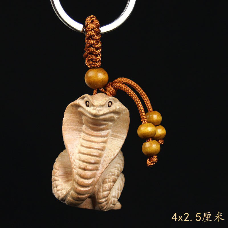 Милий дерев'яний брелок у формі знаків зодіаку за китайським календарем ЗМІЇ символ 2025 року, фото 1