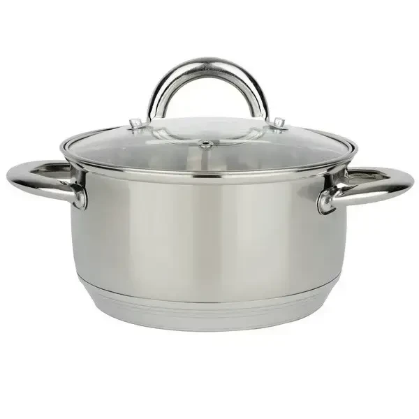 Каструля нержавіюча зі скляною кришкою 1.8л, фото 1