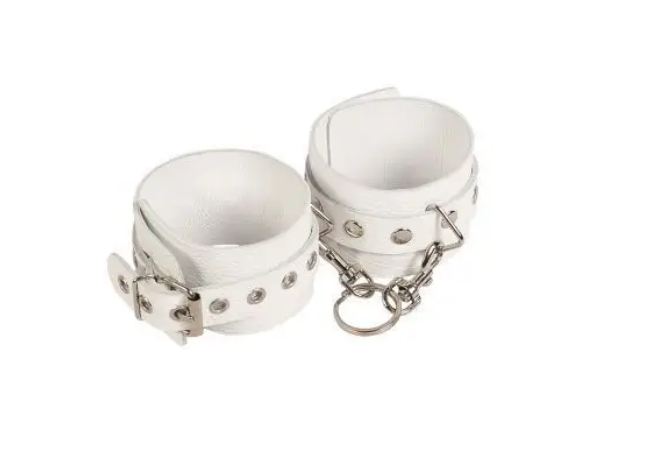 Наручники Leather Restraints Hand Cuffs, White, фото 1