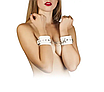 Наручники Leather Restraints Hand Cuffs, White, фото 2