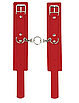 Наручники Leather Standart Hand Cuffs, Red, фото 2