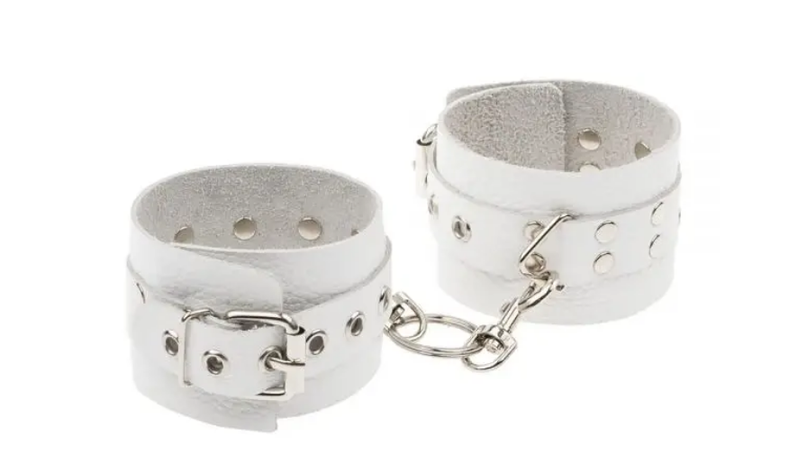 Наручники Leather Rastraints Hand Cuffs, White, фото 1