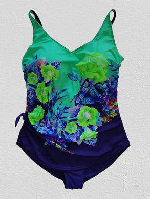 Купальник 2025 слитный  спереду спідниця 28100 Карина мята(В НАЛИЧІ ТІЛЬКИ 54 56 58 60 62, фото 2