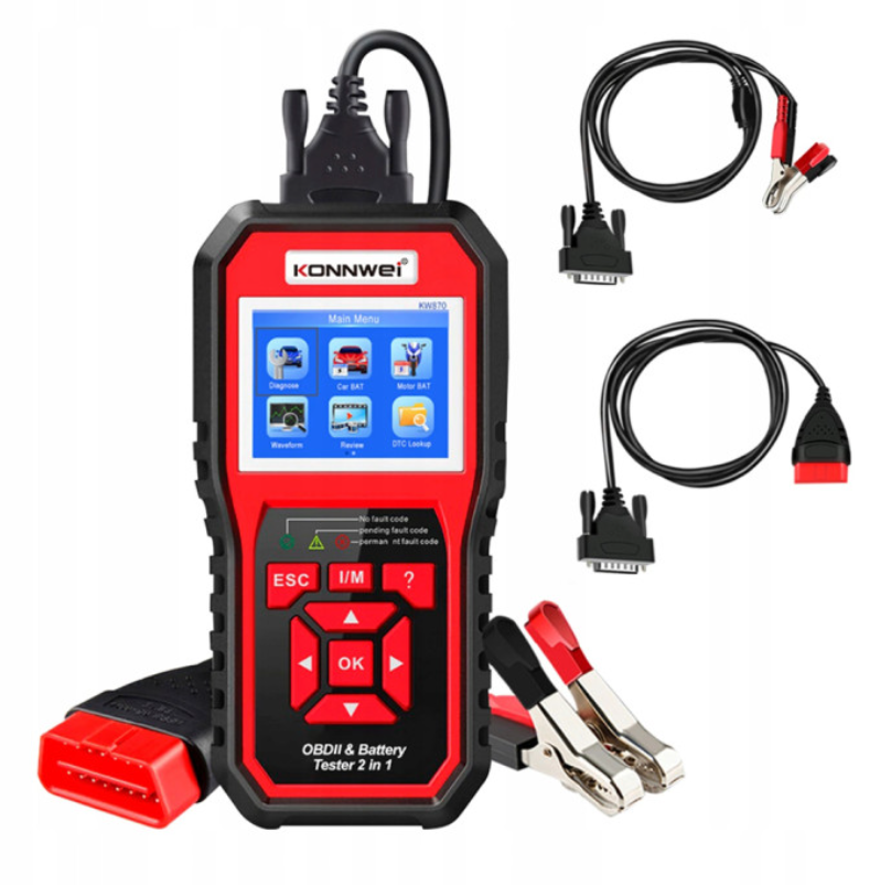 Професійний автотестер автосканер KW870 OBD-II і CAN сканер Konnwei 2.8" TFT + ТЕСТ БАТАРЕЇ