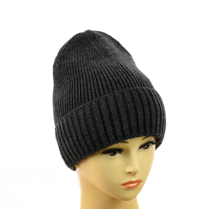 Зимова молодіжна шапка-біні "Софі" темно-сірий