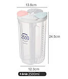 Контейнер для сипких 2,5 л із 4 відділеннями та мірною шкалою 12,3 х 24,5 х 13,8 см, фото 10