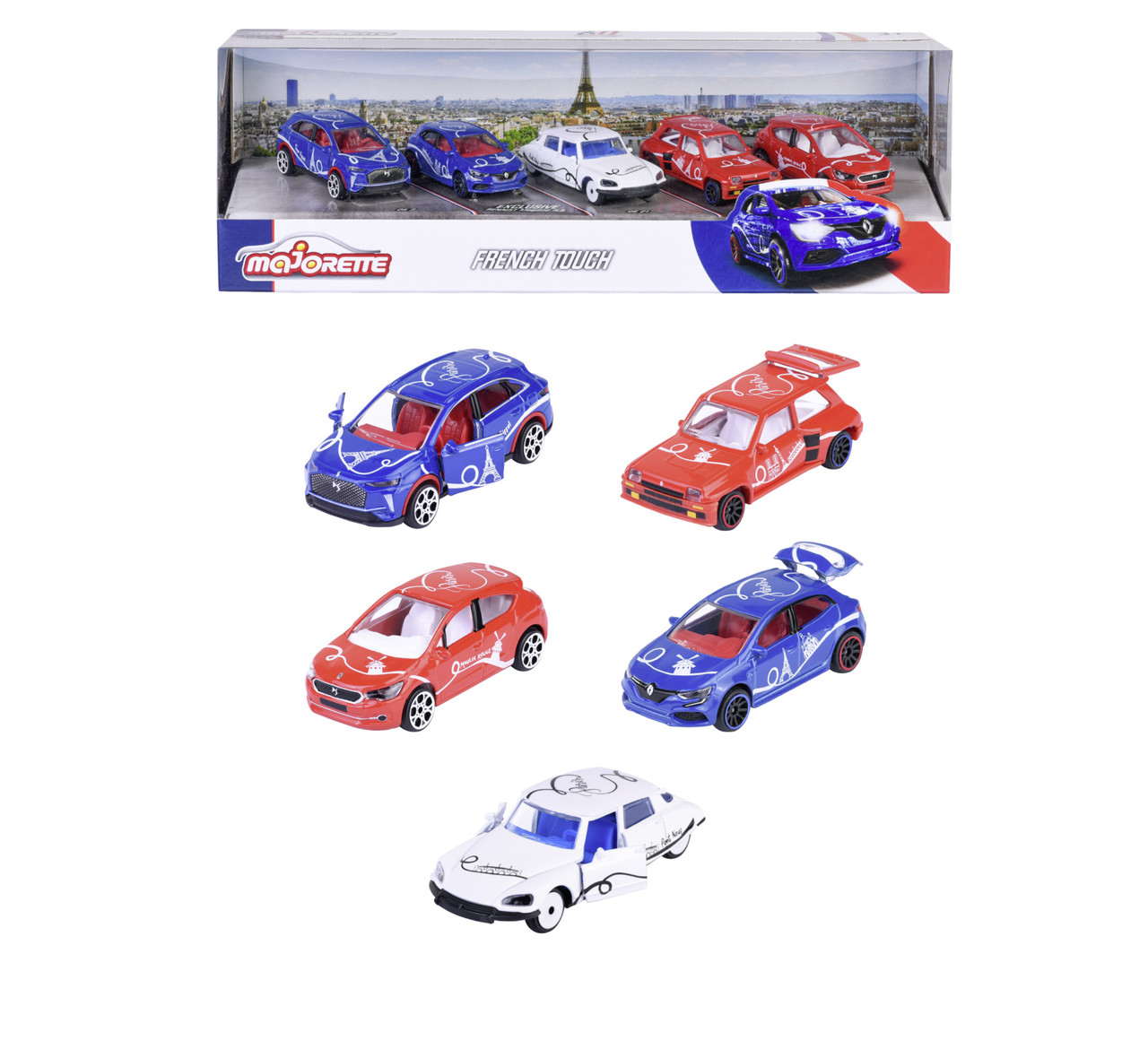 Набiр машинок металевих Majorette "Французький стиль", 7,5 см, 5 штук, 3+ (2055012)