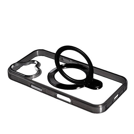 Чохол Metal Holder With Magsafe для Apple iPhone 16 Black, фото 1