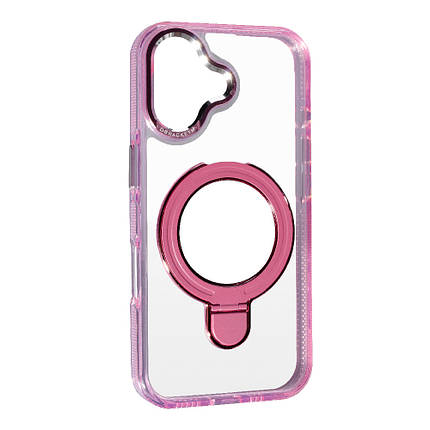 Чохол Metal Holder With Magsafe для Apple iPhone 16 Pink, фото 1