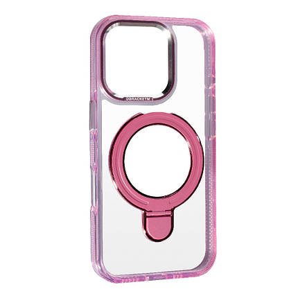 Чохол Metal Holder With Magsafe для Apple iPhone 16 Pro Pink, фото 1