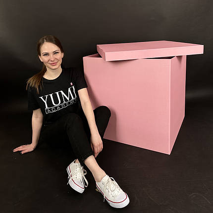 Коробка-сюрприз 70 см | 28" Рожева | Pink УЦІНКА!, фото 3