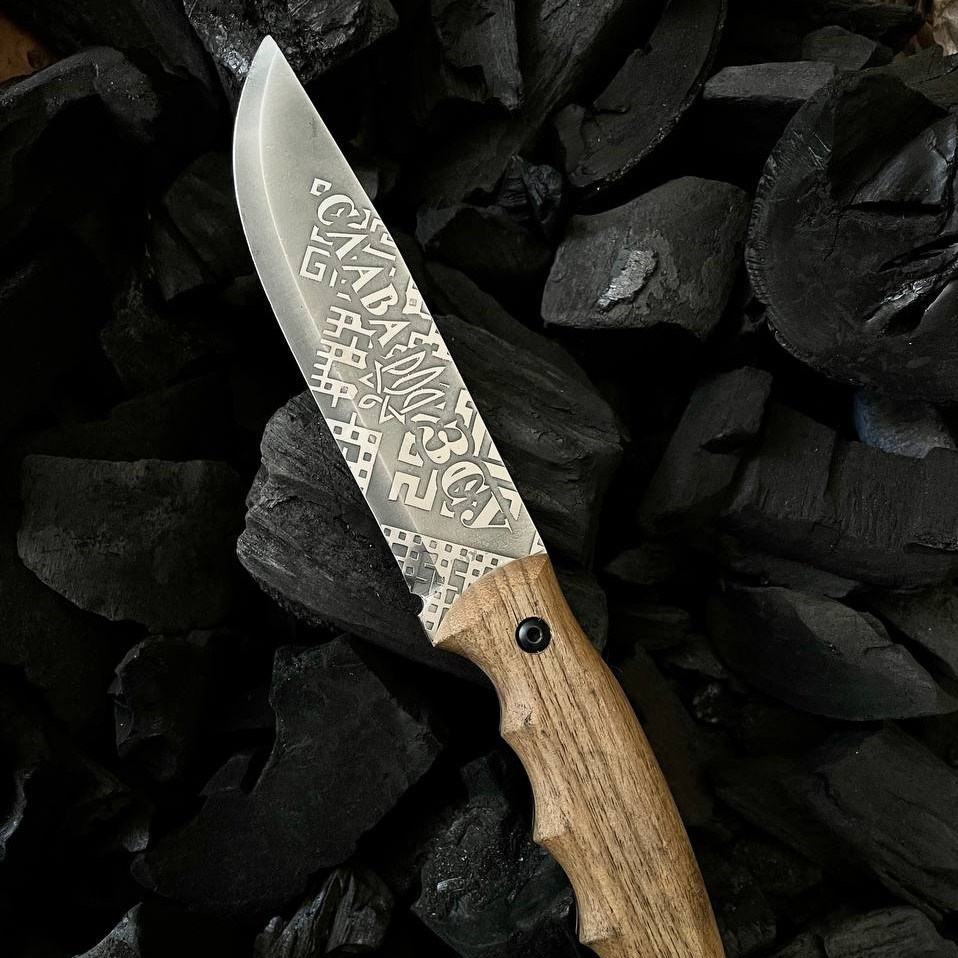 Ніж СЛАВА ЗСУ Gorillas BBQ туристичний сталь 50х14мф KN15, фото 1