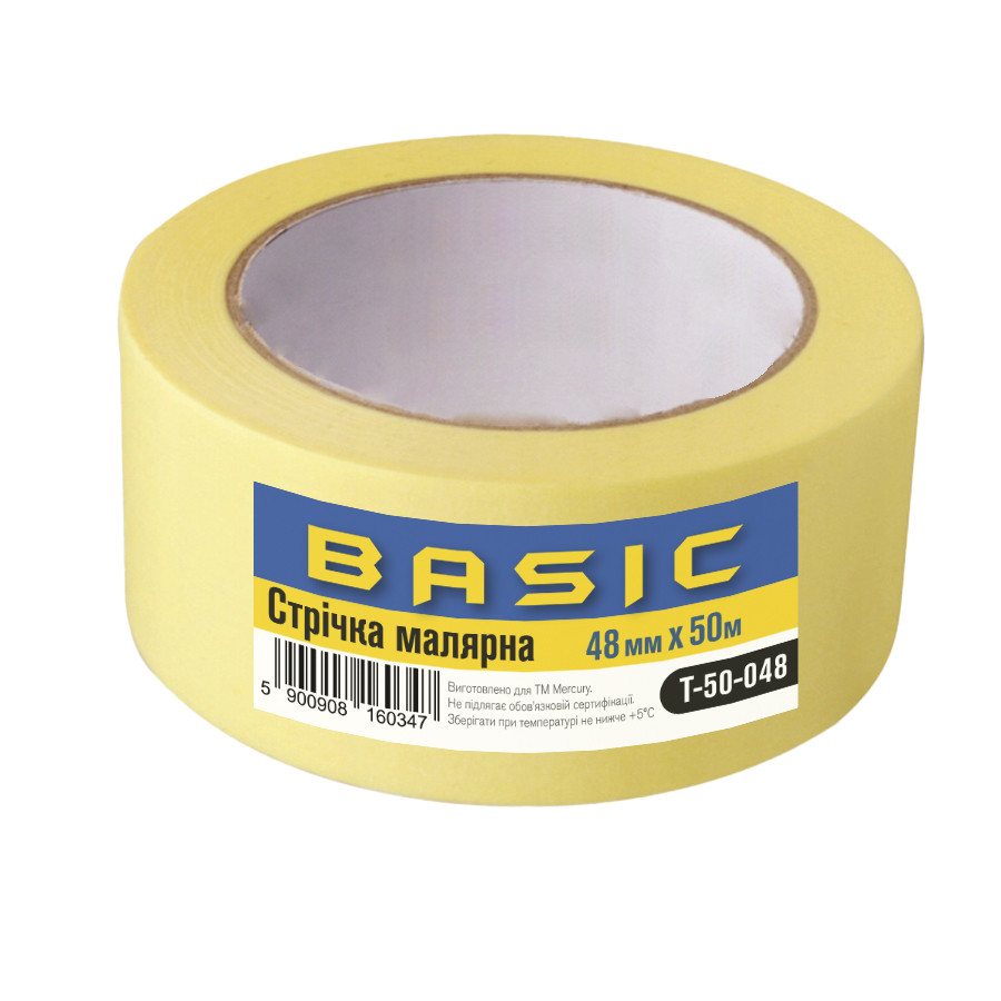 Стрічка малярна BASIC жовта 19 мм * 20 м