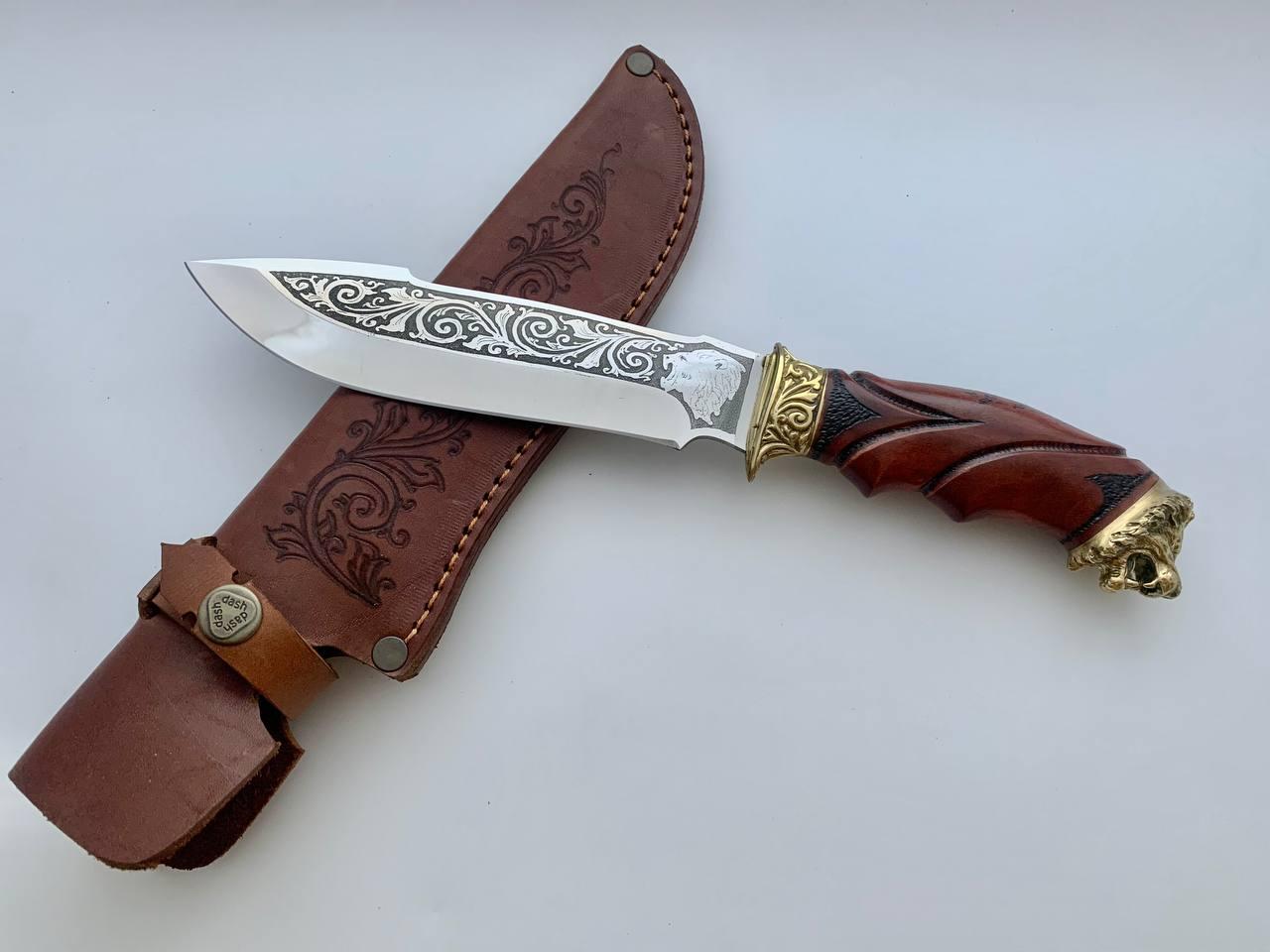 Ніж ручної роботи «Лев» 170 мм сталь 95х18, фото 1