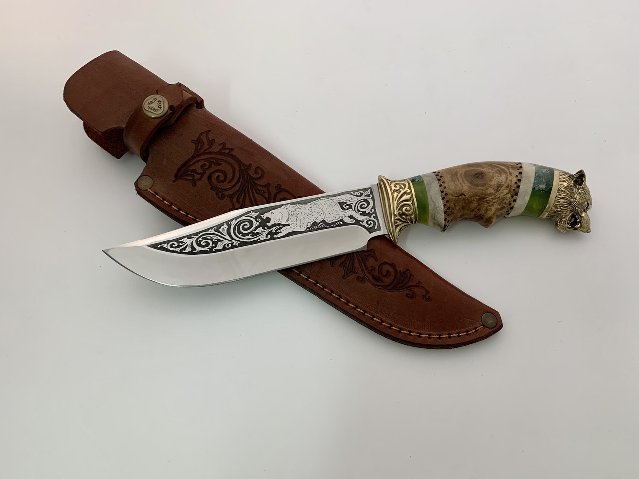 Ніж ручної роботи «Вовк» 160 мм сталь 95х18, фото 1