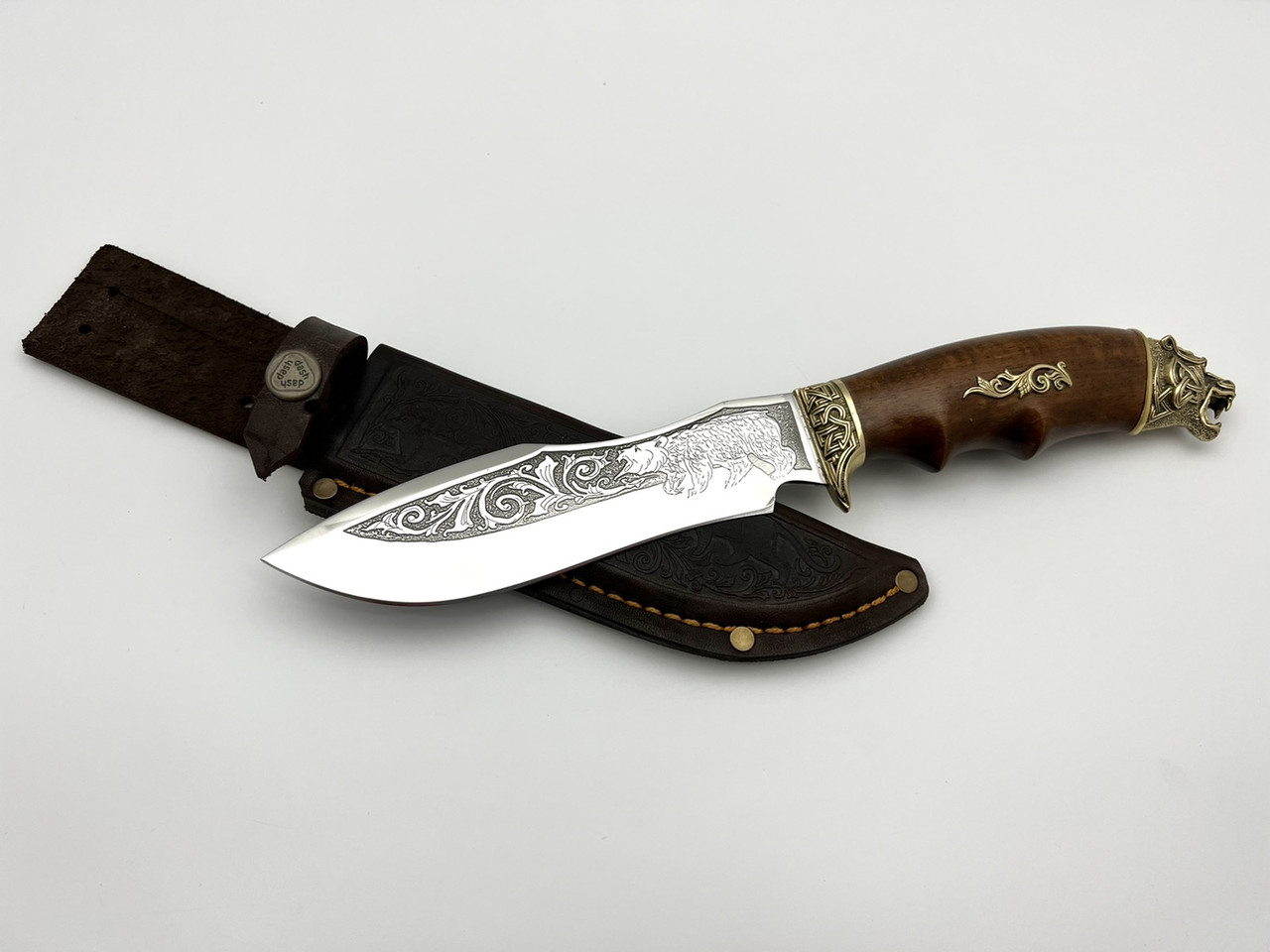 Ніж ручної роботи «Кельтський Ведмідь» латунь сталь 95х18, фото 1