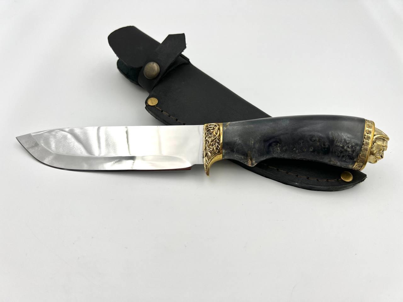 Ніж ручної роботи «Козак #2» зі шкіряними піхвами нескладаний сталь 95х18, фото 1