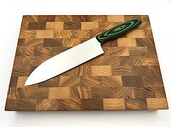 Кухонний ніж ручної роботи «Сантоку #3» зі сталі N690/61 HRC