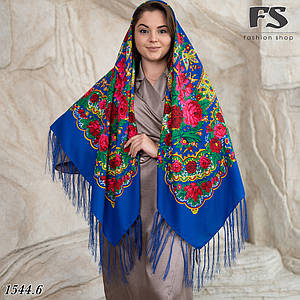 Велика вовняна синя хустина Україна