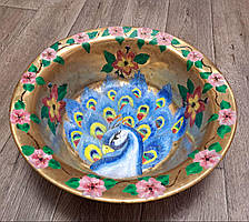 Кухонна мийка, умивальник, рукомийник, раковина з мідного та латунного таза (декор)