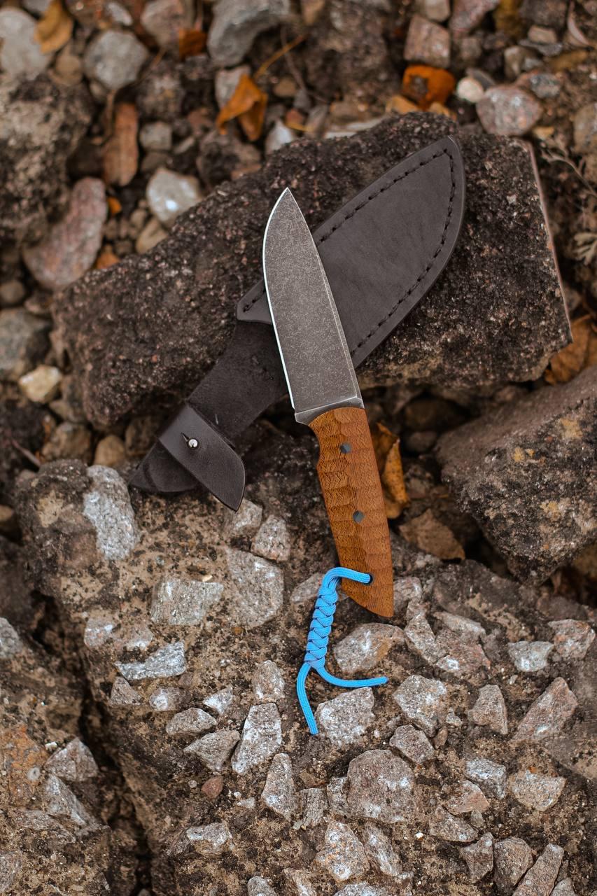 Ніж ручної роботи для полювання та риболовлі туристичний «Гермес #1» сталь ШХ15 з шкіряними піхвами, фото 1