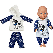 Одяг для ляльки Бебі Бона/Baby Born 40-43 см набір кофта штани синій 8872