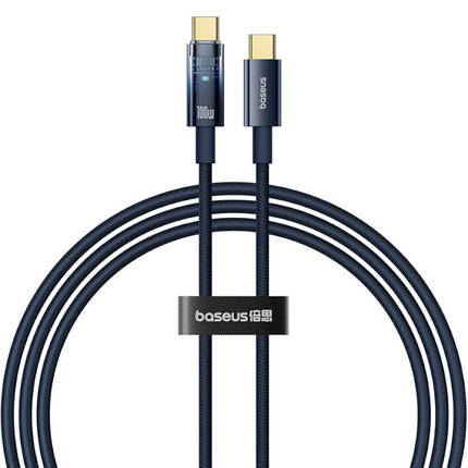 Кабель Baseus Explorer Charging with Auto Shutdown Cable Type-C to Type-C 100W 1m P10319704321-00 Blue, фото 1