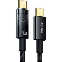 Кабель Baseus Explorer Charging with Auto Shutdown Cable Type-C to Type-C 100W 1m P10319704321-00 Blue, фото 3