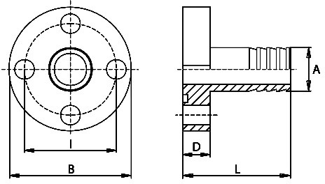 габаритно-приєднувальні розміри фланця 1RPGA034/30 габаритно-приєднувальні розміри фланця 1RPGA034/30