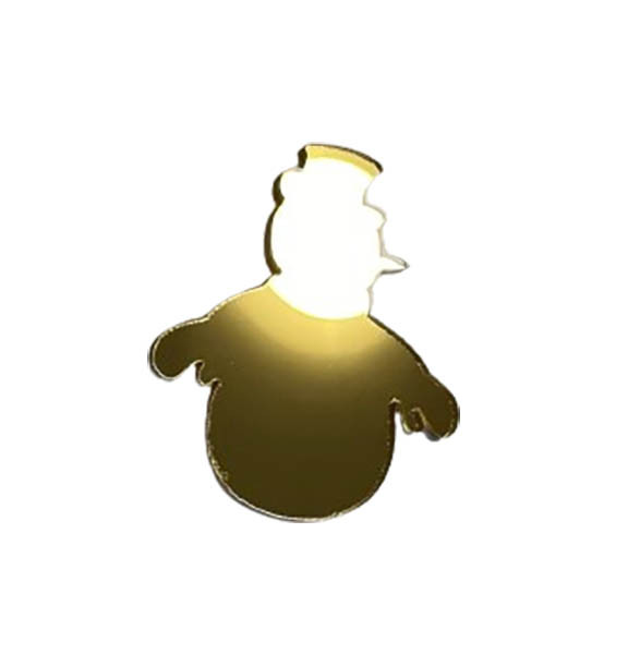 Золота акрилова прикраса на ялинку "Сніговик", 50*60, фото 1