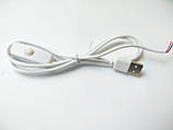 Кабель вхід USB2.0 type A — вихід 2 pin червоний + чорний з вимикачем-кнопкою довжина 0.95 м білий, фото 3