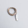 LED гірлянда Роса 10м 100 діодів USB жовта на білому дроті, світлодіодна нитка крапля для декору вікон, фото 7