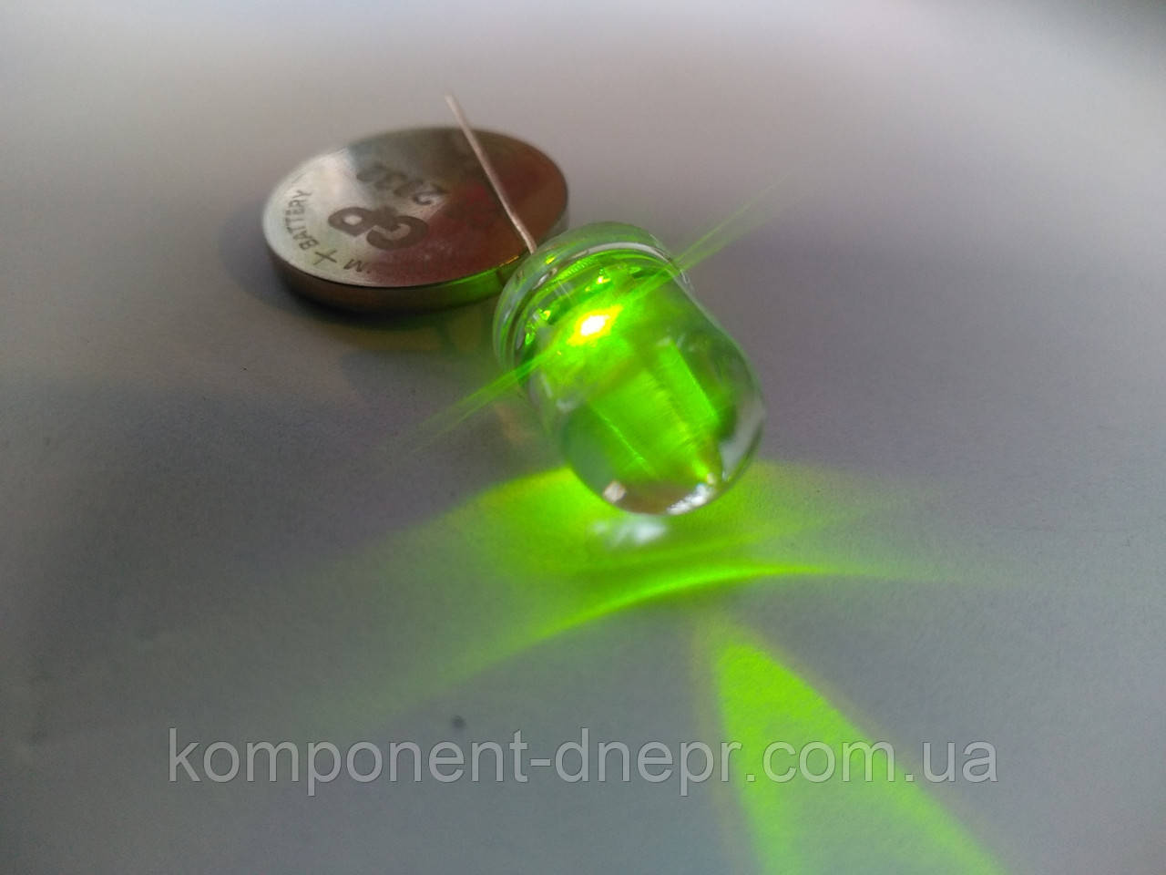 Світлодіод 10mm салатовий прозорий №11