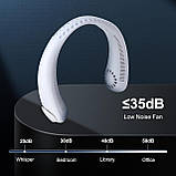 Портативний вентилятор для шиї HealSmart, що перезаряджається, безлопатевий персональний вентилятор з 3 швидкостями, функціями, фото 3
