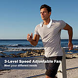Портативний вентилятор для шиї HealSmart, що перезаряджається, безлопатевий персональний вентилятор з 3 швидкостями, функціями, фото 6