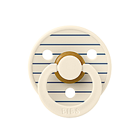 Пустушка BIBS Studio Colour Latex Round (кругла) 0-6 міс Pin – Ivory / Steel Blue