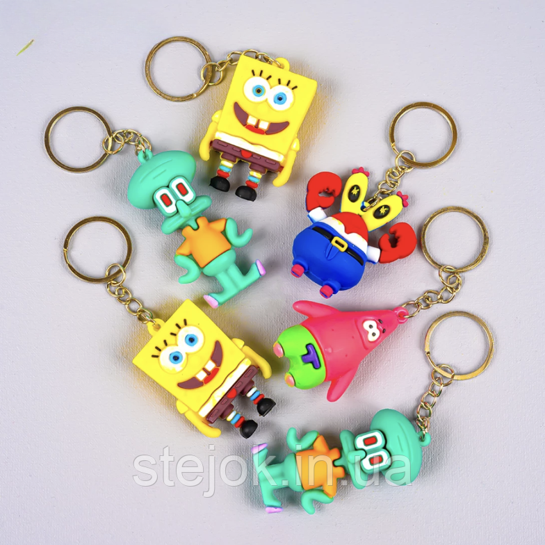 Брелоки гумові Губка Боб 10,5 см, фото 1