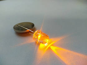 Світлодіод 8mm помаранчевий прозорий №58