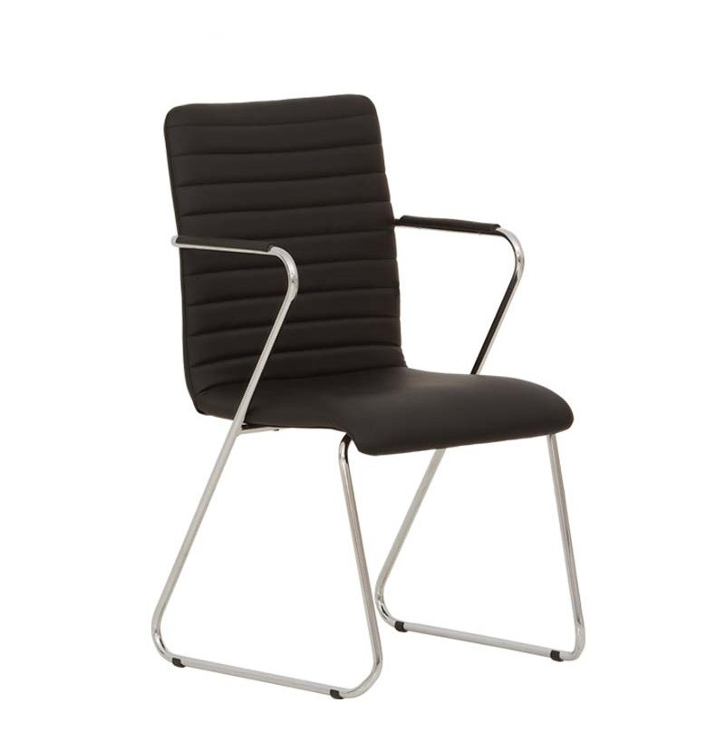 Стілець офісний Task cf chrome екошкіра eco-30 чорна (Новий Стиль ТМ), фото 1