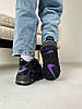 Жіночі кросівки Nike Air More Uptempo Black violet Найк Аїр Аптемпо чорні з фіолетовим шкіра демісезон, фото 11