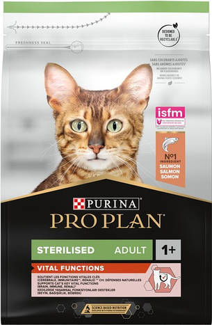АКЦІЯ Purina Pro Plan Sterilised Adult 1+ Сухий корм для котів після стерилізації з лососем 3 кг, фото 1