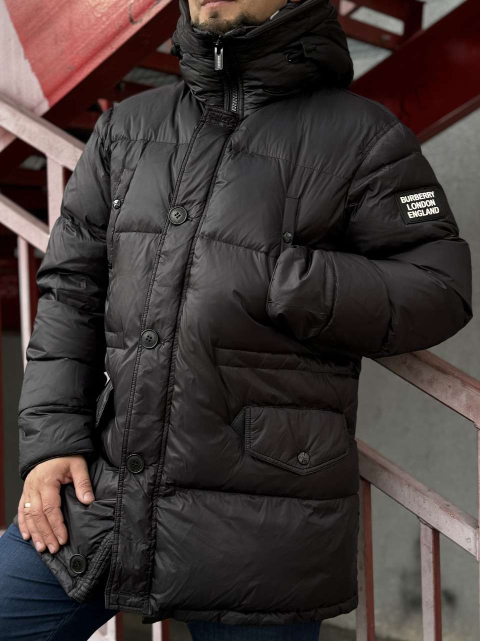 Зимова подовжена чоловіча куртка