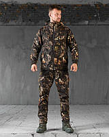 Тактичний утеплений маскувальний костюм під листя софтшел SoftShel