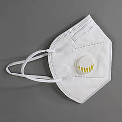Захисна маска-респіратор із клапаном KN95, Біла