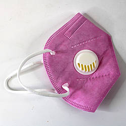 Захисна маска-респіратор із клапаном KN95, Рожева