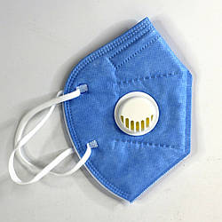 Захисна маска-респіратор із клапаном KN95, Блакитна