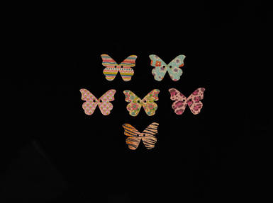 Ґудзик-метелик дерев'яний. Колір мікс. 28х20мм