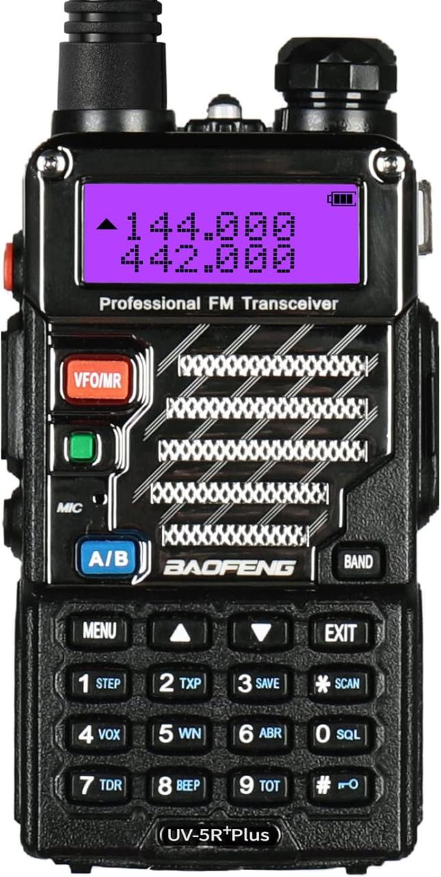 BAOFENG UV-5R+ Plus двостороння радіостанція, великий радіус дії для дорослих, перезаряджається з навушником, рація, фото 1