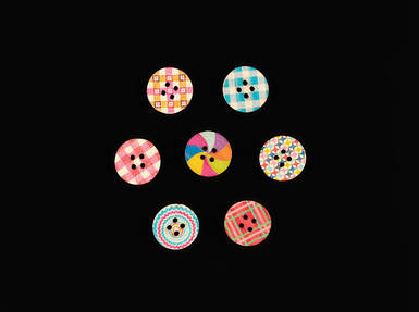 Дерев'яні гудзики для рукоділля. Колір мікс. 20мм